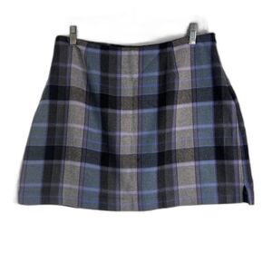 The Limited Purple Tartan Plaid Wool Blend Micro Mini Skirt Size 10 Italy